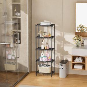 <b>Kitchen</b> <b>Storage</b> Rack Metal Wire Shelving for <b>Kitchen</b> Laundry Bathroom Closet & Pantry Narrow Standing <b>Units</b> Organizers - Product Image 5