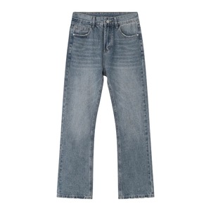 Wholesale Custom Denim <b>Jeans</b> High Waist Straight Leg Pants Casual <b>Vintage</b> Washed Cotton Denim Trousers for Men and <b>Women</b> - Product Image 1