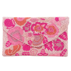 Floral Beaded <b>Clutch</b> <b>Wedding</b> Evening Bag Handmade Embroidered Purse Bridal Party Accessory - Product Image 1