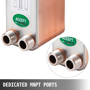 Intercambiador de Calor de Placas Soldadas 3''x7.5'' 40 Placas 316L 3/4'' MPT Enfriador de Mosto de Cerveza Intercambiador de Calor Hidráulico B3-12A - Product Image 5