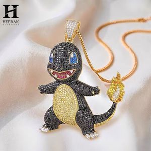 Collar con Colgante de Dragón de Anime Negro, Estilo Hip Hop, Personalizado, con Incrustaciones de Diamantes, para Hombre - Product Image 4