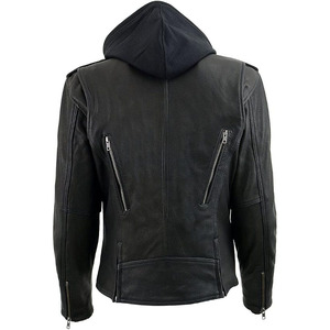SAMROZ SPORTS Women's Premium Leather Motorcycle Riding Jacket With Removable Hoodie Liner - Product Image 4