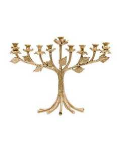 Menorah Pequeña de Tamaño Mini para Villas, Sinagoga, Templo, Decoración de Mesa, Portavelas de Hanukkah en Dorado - Product Image 3