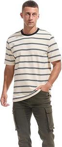 Factory Direct Men's <b>Polyester</b>/Cotton T-Shirt Fashion Striped Custom Wholesale High Quality Short Sleeve OEM ODM Logo - Product Image 2