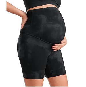 Leggings de cintura alta negros, shorts de fitness ajustados para ciclistas, shorts de maternidad elásticos por encima del vientre para embarazadas - Product Image 6