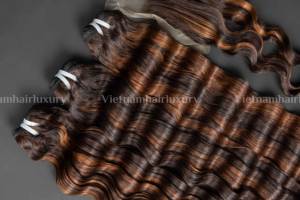 ผมต่อเวียดนามแท้แบบไม่ผ่านกระบวนการ 100% เส้นผมเรียงตัวกันอย่างดี แบบเย็บด้วยเครื่อง  แบบ Double Weft คุณภาพเยี่ยม - Product Image 4