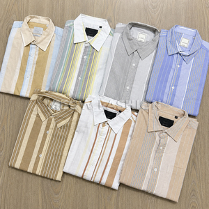 เสื้อเชิ้ตผู้ชายลายทางผ้าฝ้ายลำลอง แขนยาว ปกคอพับ ระบายอากาศได้ดี ผ้าป๊อปลินสำหรับฤดูร้อน สินค้าจากบังกลาเทศ - Product Image 6