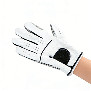 Guante de golf Vantrex Industries, cuero Cabretta blanco, mano izquierda, antideslizante, transpirable, cierre a presión, deportivo para mujer - Product Image 1