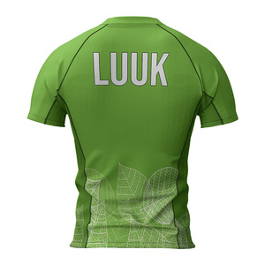 Maillot de compression professionnel sublimé à manches courtes, col ras du cou, pour l'entraînement, personnalisable, protection anti-UV pour la gym, vente en gros, haut de loisirs - Product Image 2