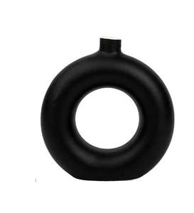 Vase à fleurs moderne en métal noir enduit, durable, de qualité supérieure, fait main, écologique, léger, pour la décoration de table à la maison - Product Image 1