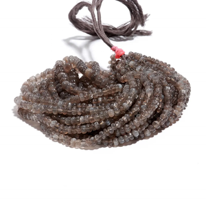 ลูกปัดมูนสโตนสีเทาขนาด7-9มม. รูปทรงกลมยาว16นิ้วสำหรับแกะสลักหินรูปแตงโมธรรมชาติ - Product Image 5