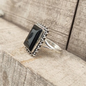 Handmade Black Onyx <b>Ring</b> <b>925</b> Sterling <b>Silver</b> Elegant Statement Jewelry for Women - Product Image 3