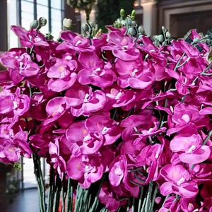 Flor de seda artificial de Orquídea mariposa rosa blanca para evento fiesta en casa decoración de boda para Pascua Acción de Gracias Día del Padre - Product Image 6