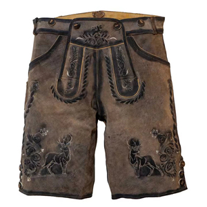 Directo de Fábrica ZASSON SPORTS Lederhosen Bávaros Unisex Premium Alemanes para Oktoberfest, Traje Tradicional de Cuero Genuino para Festivales - Product Image 3