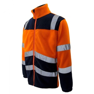 Veste en polaire orange fluorescente TriPro Sports haute visibilité ANSI/EN ISO Classe 2 avec logo LED clignotant pour la sécurité sur les chantiers de construction - Product Image 2