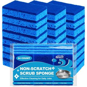 24 Spugne da Cucina Anti-Graffio a Doppio Lato, Spugne per Pulizia Antiaderenti Sicure per Pentole, Spugne per Casa, Tamponi Abrasivi - Product Image 1