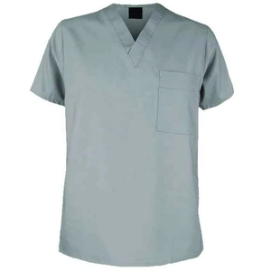 Pantalon de travail unisexe pour hôpital, coton et polyester tissé, gris, taille élastique avec cordon de serrage, poches cargo, uniformes médicaux - Product Image 2