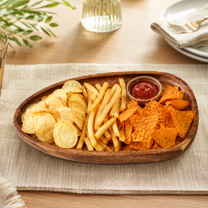 Bandeja Ovalada de Madera de Acacia Premium |   Plato Decorativo Hecho a Mano para Mesa de Centro, Cocina, Comedor, Organizador de Desayuno, Exhibidor - Product Image 3