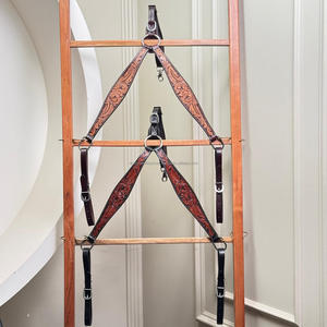 El más nuevo cuello de pecho occidental de cuero mecanizado a mano con diseño Floral tachuela de caballo ajustable para Trail Rodeo Roping & Ranch Riding - Product Image 3