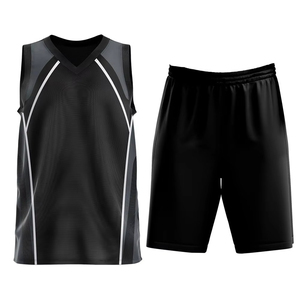 Custom Basketball Jersey Shorts Set Red <b>Blue</b> <b>White</b> <b>Striped</b> V-Neck Sleeveless 100% Polyester Moisture Wicking Unisex Reversible - Product Image 4