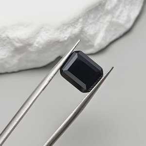 Natural Black Spinel Rectangle Faceted Gemstone Emerald Cut Loose Black Spinel Multiple Sizes For Jewelry Wholesale - Product Image 3