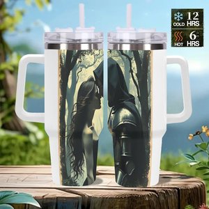 Gobelet isotherme personnalisé en acier inoxydable 40 oz avec poignée pour la révision de la déclaration de mission de l'entreprise - Product Image 2