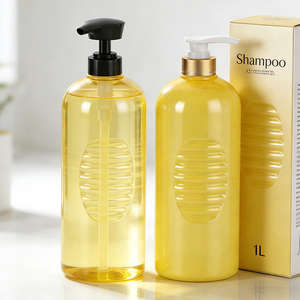 Bouteille pulvérisateur en plastique PET jaune personnalisée de 1 L (33 oz) pour gel douche, shampoing, après-shampoing, détergent, emballage pour soins personnels - Product Image 1