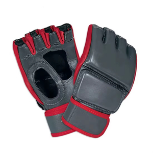 Guantes de MMA Rahsal Industries RI-MMG-01, Medios Dedos, de Cuero, Unisex, con Cierre, Rojo y Negro, para Entrenamiento de Artes Marciales y Kick Boxing - Product Image 3