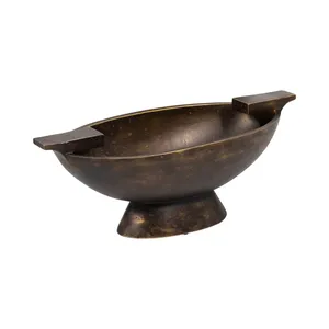 Tazón de Servir de Metal Hecho a Mano de Lujo con Borde Orgánico Irregular para Decoración de Hoteles Boutique, Restaurantes y Resorts, Estilo Minimalista - Product Image 1
