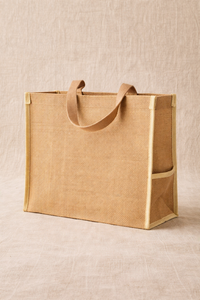 Bolsa de Yute Ecológica con Bolsillo Lateral, Logotipo Personalizado, Bolsa de Compras Reutilizable, Bolsa de Gran Capacidad - Product Image 3