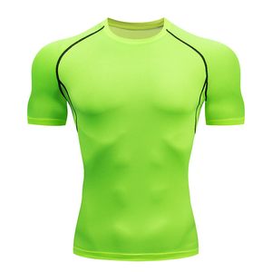 <b>Mens</b> <b>Compression</b> <b>Shirt</b> Short Sleeve Sports Gym Base Layer Stretch Quick Dry Breathable MMA Rash Guard Custom Logo Workout Wear - Product Image 3