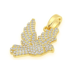 Collar con Colgante de Paloma Personalizado en Plata 925 Chapada en Oro, con Incrustaciones de Circonitas Naturales de Corte Brillante, Joyería Fina de Lujo, Regalo - Product Image 5