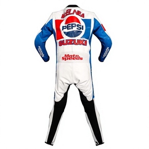Traje de Carreras MotoCP de Rob McElnea, Traje de Motocicleta de Cuero Suzuki, Mono de Piel de Vaca/Canguro para Motociclista, Traje de Pista/Conducción para Motociclistas - Product Image 2