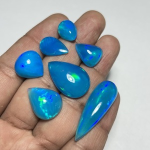 Piedra Preciosa Suelta de Ópalo de Fuego Natural Azul Etíope Welo, Corte Pera, para Anillos Hechos a Mano, Colgantes y Diseño de Joyería - Product Image 3