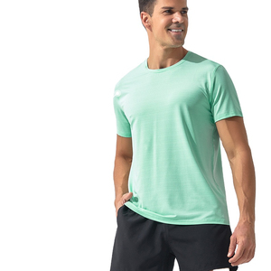 Camiseta de Manga Corta para Hombre, Color Verde Menta, Cuello Redondo, Tejido de Punto, Corte Regular, Estilo Casual - Product Image 1