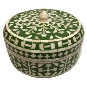 Joyero de madera rectangular de lujo con exquisitas incrustaciones de hueso y diamante de fregona perfecto para almacenamiento de joyas elegantes y regalos - Product Image 1