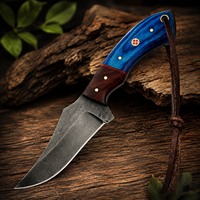 Couteau à lame pleine en acier à haute teneur en carbone forgé à la main – Couteau de chasse et de camping personnalisé avec manche en bois OEM