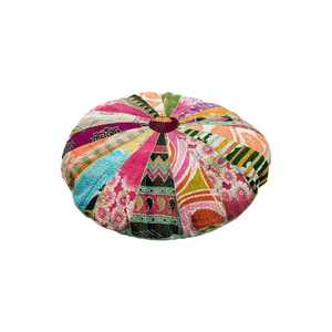 Premium Round Patchwork <b>Cushion</b> <b>Cover</b> with Breathable Fabric Throw Pillow Case for Indoor Furniture and Seasonal Decoration Use - Product Image 1