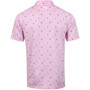 Camiseta de Manga Corta Rosa para Hombre con Estampado de Hielo, Estilo Casual, Corte Regular, 100% Poliéster, Secado Rápido, Tejido de Punto de 180g - Product Image 2