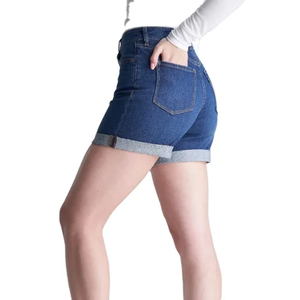 Stylish Casual Women's Loose Denim <b>Shorts</b> Breathable Washed Cotton High <b>Waist</b> Wide Leg for Solid Color Daily Usage <b>Plus</b> <b>Size</b> - Product Image 2