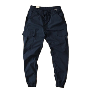 Men Cargo Pants Drawstring Mid Waist Multi Pocket Jogger Trousers Casual Outdoor Workwear - Product Image 1