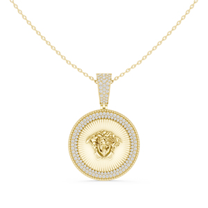 Collier pendentif pièce de monnaie en or jaune 14 carats pour femme, bijoux d'inspiration chrétienne, à porter au quotidien - Product Image 1