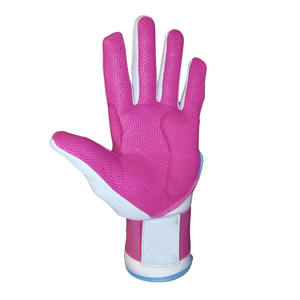 Guantes de Bateo de Béisbol para Adultos, de Cuero Rosa y Blanco, Transpirables, con Palma Texturizada para un Agarre Mejorado, Correa de Muñeca Ajustable, Tallas XL y XXL, Personalizables OEM - Product Image 3