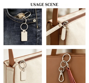Porte-clés personnalisé en cuir PU avec impression de logo, forme ronde, pour cadeaux promotionnels, événements professionnels et image de marque - Product Image 6