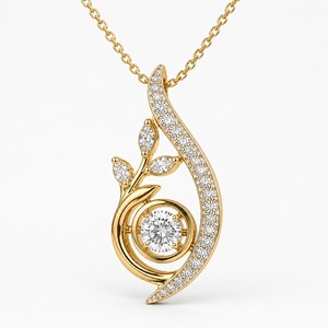 จี้เพชรทรงใบไม้ทองคำขาว 18K แบบสั่งทำพิเศษ เพชร CVD ปลูกในห้องปฏิบัติการ พร้อมจี้เพชรเม็ดใหญ่ตรงกลาง เครื่องประดับคุณภาพสูง ขายส่ง - Product Image 5