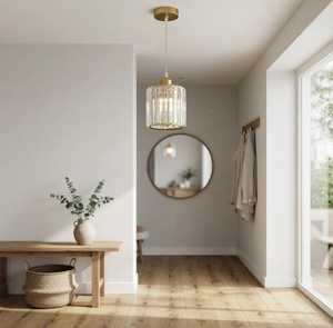 Handcrafted <b>Brass</b> <b>Lantern</b> with Glass Hanging Single Light Pendant Modern Eco-Friendly Dining Room Office Home Living Room - Product Image 2