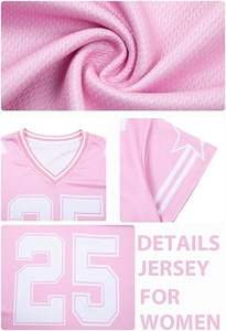 T-shirt de football personnalisé 100 % polyester avec impression graphique, col en V, manches courtes, maille respirante, épaules tombantes, coupe ample, idéal pour l'été - Product Image 2