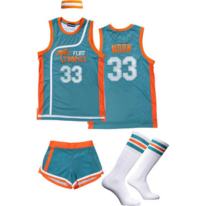 Ensemble de maillot de basket-ball Flint Tropics 33 Moon, débardeur en mesh sublimé, short et chaussettes, unisexe adulte, vêtements de sport respirants pour l'été - Product Image 1