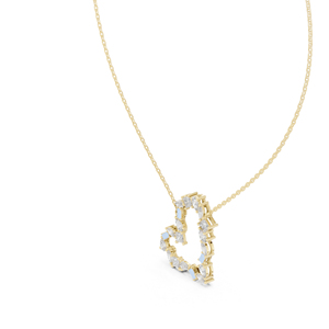 Pendentif en or jaune 14 carats avec diamant de laboratoire taille poire, marquise et princesse pour femme |   Engagement |   Nouveau diamant cultivé - Product Image 6
