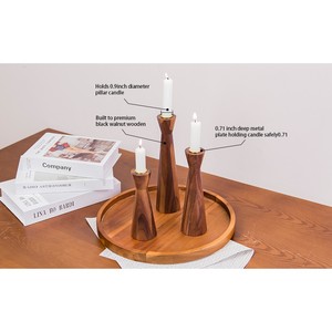Trío de Portavelas Cuadrados de Madera de Acacia con Textura de Corteza |   Decoración del Hogar Hecha a Mano al por Mayor - Product Image 2
